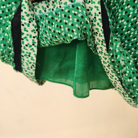 STUDIO M Green Multi Color Polka Dot Print Sleeveless Dress Size L - Picture 11 of 14